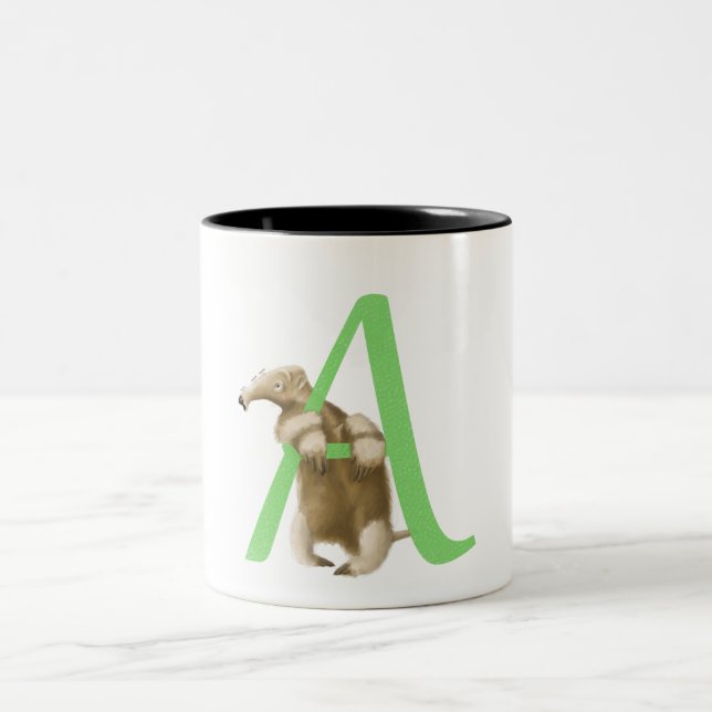 A für Anteater-Initiale - Tasse - Grün (Mittel)