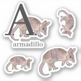 A für Armadillo Stickers Aufkleber
