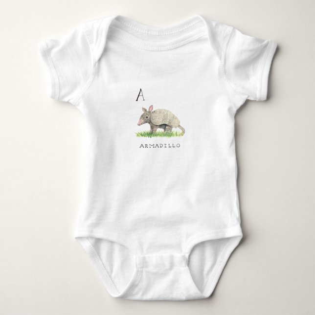 A für Gürteltier-Baby-Bodysuit Baby Strampler (Vorderseite)