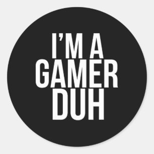 A Gamer Duh - Funny Halloween Video Game Costume Runder Aufkleber