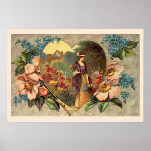 A Garden of Flowers Valentine Canvas Print Poster