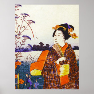A Geisha vom japanischen Woodblock Ukiyo-E Poster