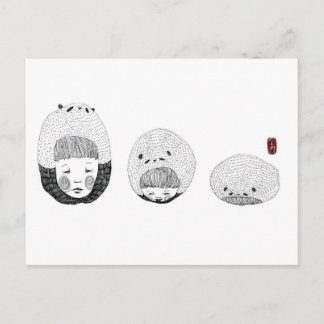 A gelangweilt Panda Postkarte