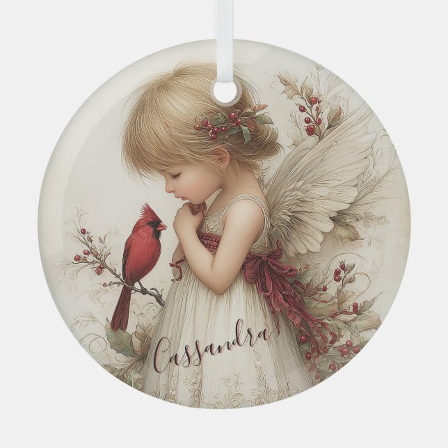 A Gentle Spirit in Holiday Stillness Ornament Aus Glas (Vorderseite)