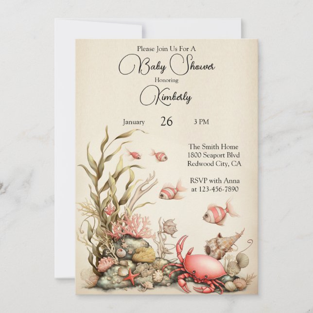 A Gentle Underwater World Einladung (Vorderseite)