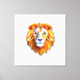 A GEOMETRIC LION Faux Canvas Print Leinwanddruck