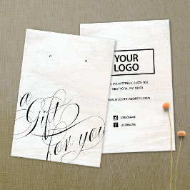 A Gift for You Add Logo White Wood Earring Display Visitenkarte