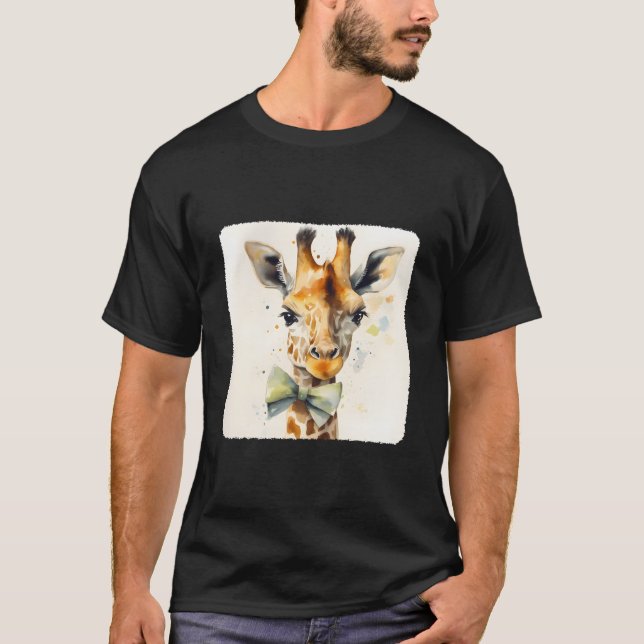 A Giraffe With A Bow Tie Fashion Fashionable Anima T-Shirt (Vorderseite)