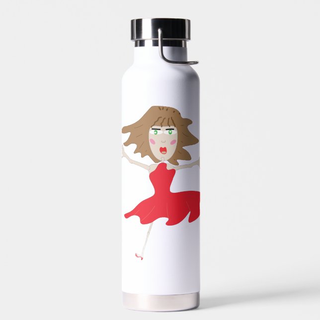 a girl in a red dress bottle trinkflasche (Links)