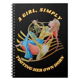 A GIRL SIMPLY TOOTING HER HORN NOTEBOOK  NOTIZBLOCK