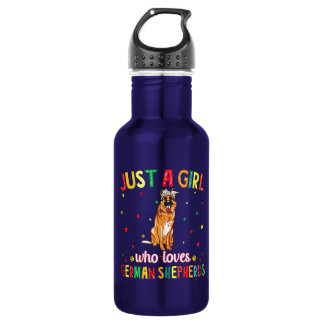 A Girl Who Loves German Shepherds Dog Edelstahlflasche