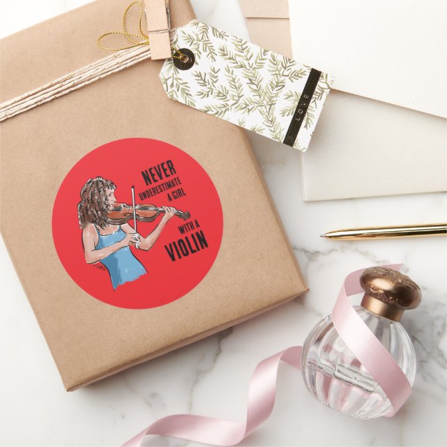 A Girl with a Violin Sticker (Schenken)