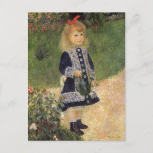 A Girl with Watering Can by Pierre Renoir Postkarte