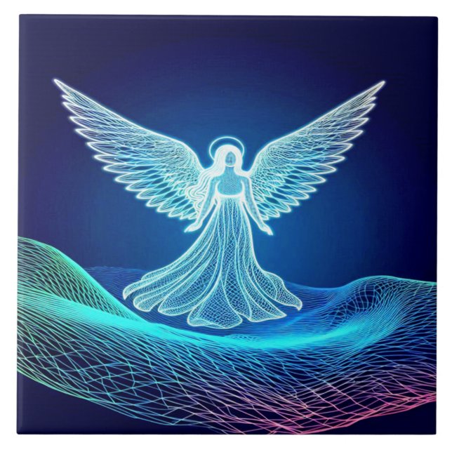 A Glowing Angel Standing on His Word Fliese (Vorderseite)