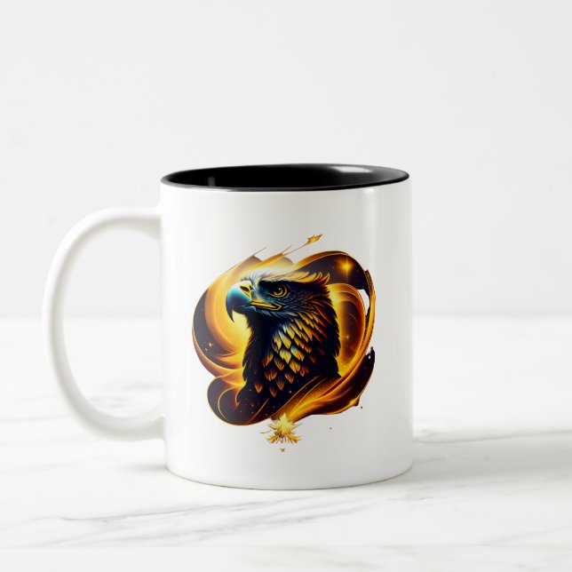 A Gold Eagle Head Zweifarbige Tasse (Links)