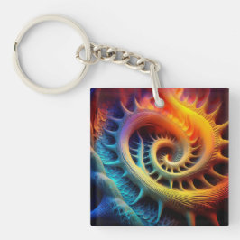 A Golden Spiked mandelbrot Set Fractal Schlüsselanhänger