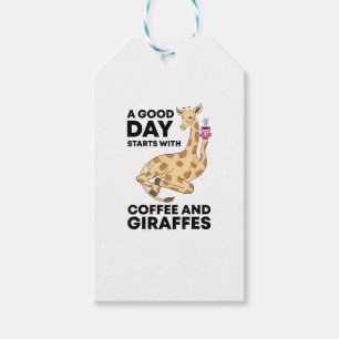 A Good Day Starts With Coffee & Giraffe Gift Funny Geschenkanhänger