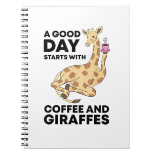 A Good Day Starts With Coffee & Giraffe Gift Funny Notizblock