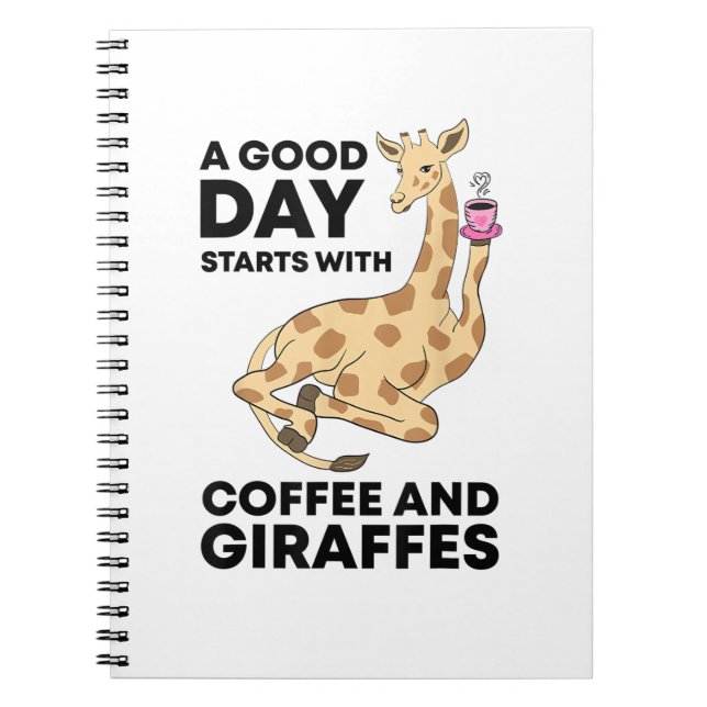 A Good Day Starts With Coffee & Giraffe Gift Funny Notizblock (Vorderseite)
