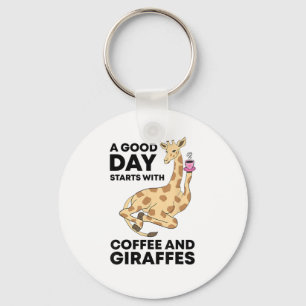 A Good Day Starts With Coffee & Giraffe Gift Funny Schlüsselanhänger