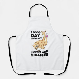 A Good Day Starts With Coffee & Giraffe Gift Funny Schürze