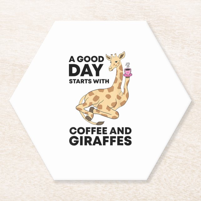 A Good Day Starts With Coffee & Giraffe Gift Funny Untersetzer (Vorderseite)