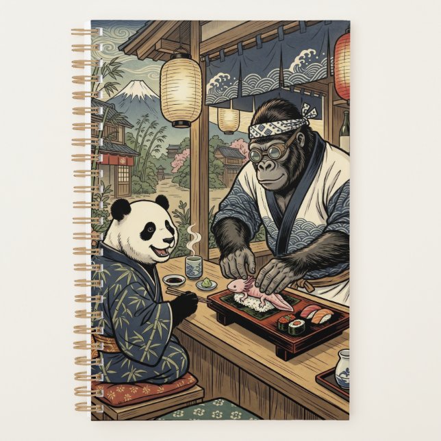 A gorilla who became a sushi chef -Ukiyo-e Style- Planer (Vorderseite)