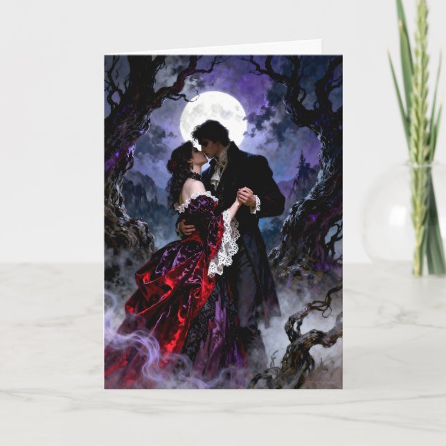 A Gothic Romance Valentine Feiertagskarte (Vorderseite)