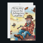 A Grandfather's Love for Fishing Einladung<br><div class="desc">Dive into the heartwarming world of bonding and adventure with a beloved grandfather as he enjoys a tranquil day of fishing by the lake. Surrounded by nature's beauty, this scene captures the essence of family, love, and the simple joys of life. The gentle ripples of the water reflect the vibrant...</div>