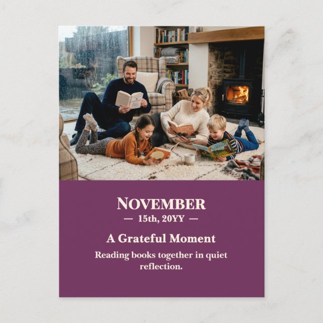A Grateful Moment November Memory Photo Postcard Postkarte (Vorderseite)