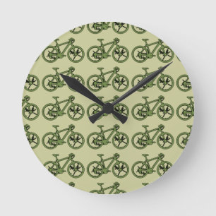 a green bicycle runde wanduhr