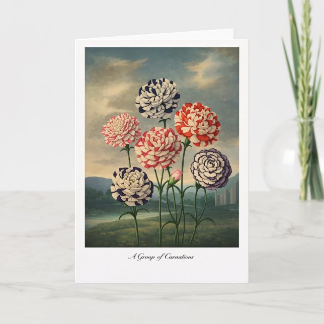 A Group of Carnations — Modern Botanical Reinterpr Karte (Vorderseite)