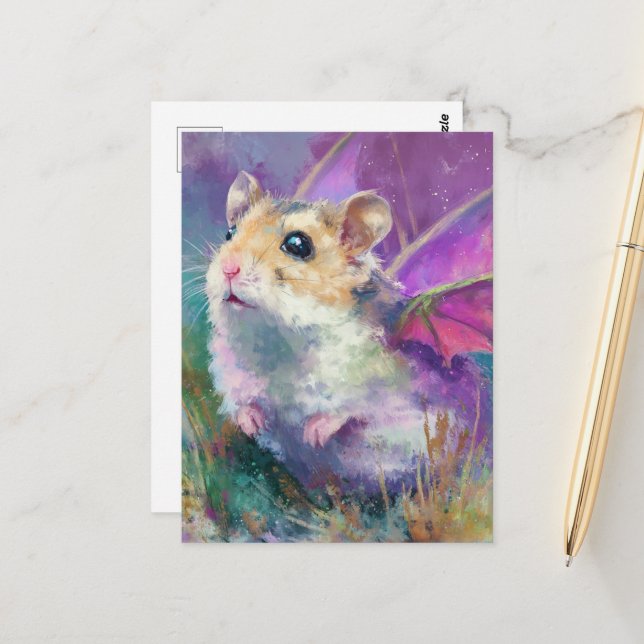 A Hamster Dragon Postkarte (Vorderseite/Rückseite Beispiel)