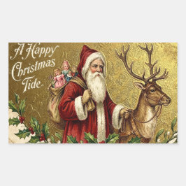 A Happy Christmas Tide Rechteckiger Aufkleber