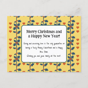 a Happy New year card gelb v6/6 Postkarte