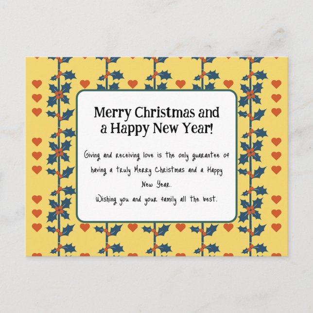 a Happy New year card gelb v6/6 Postkarte (Vorderseite)