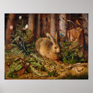 A Hare in Forest von Hans Hoffmann Poster