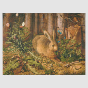 A Hare in Forest von Hans Hoffmann Seidenpapier