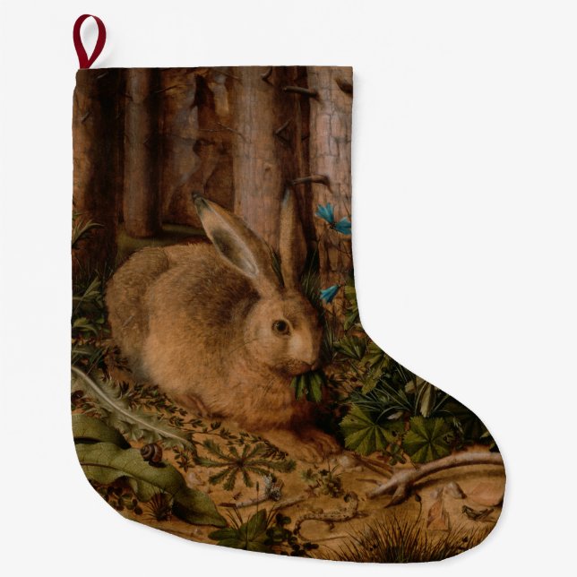 A Hare in the Forest (von Hans Hoffmann) Großer Weihnachtsstrumpf (Vorderseite)