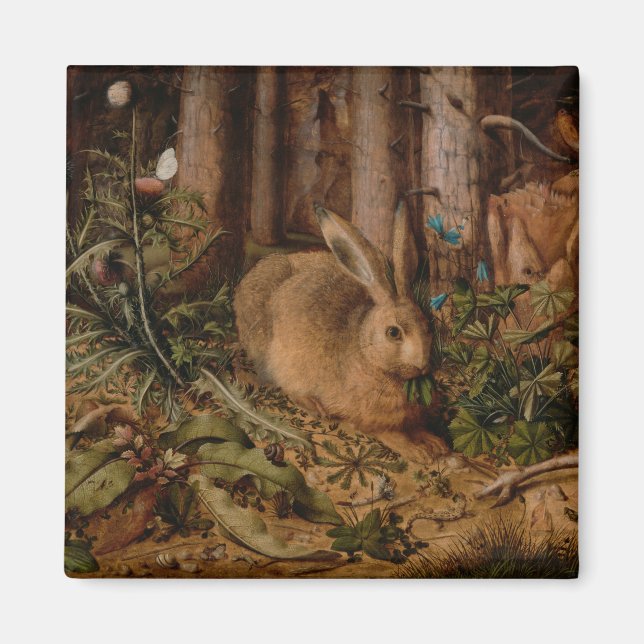 A Hare in the Forest (von Hans Hoffmann) Magnet (Vorne)