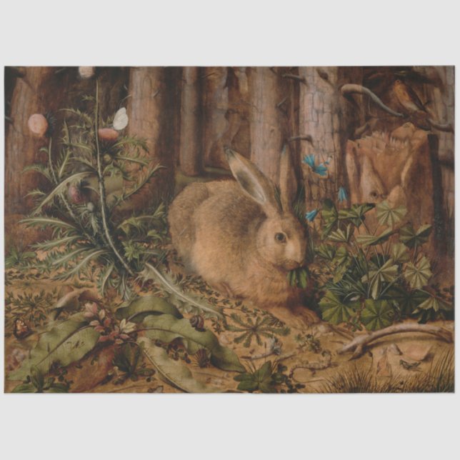 A Hare in the Forest (von Hans Hoffmann) Seidenpapier (Vorderseite)