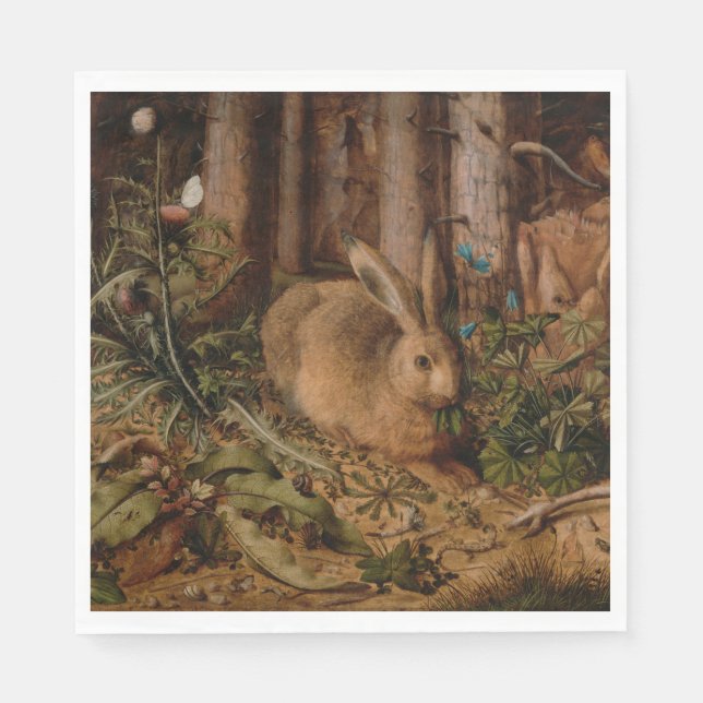 A Hare in the Forest (von Hans Hoffmann) Serviette (Vorderseite)