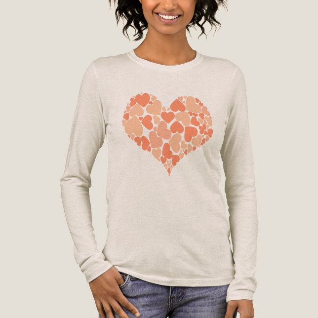 A Heart Of Hearts Romantic Design Pastel Peach Tri-Blend Shirt (Vorderseite)