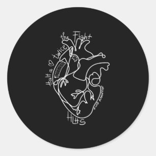 A Heart Warrior Chd Awareness Congenital Disease H Runder Aufkleber