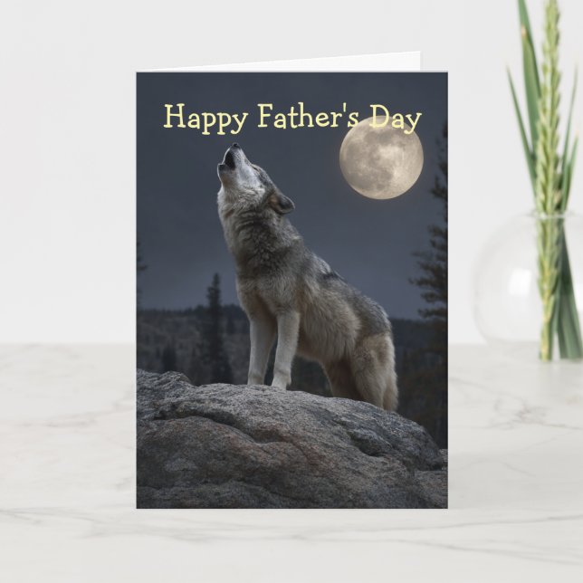 A Howling Wolf Father's Day Karte (Vorderseite)