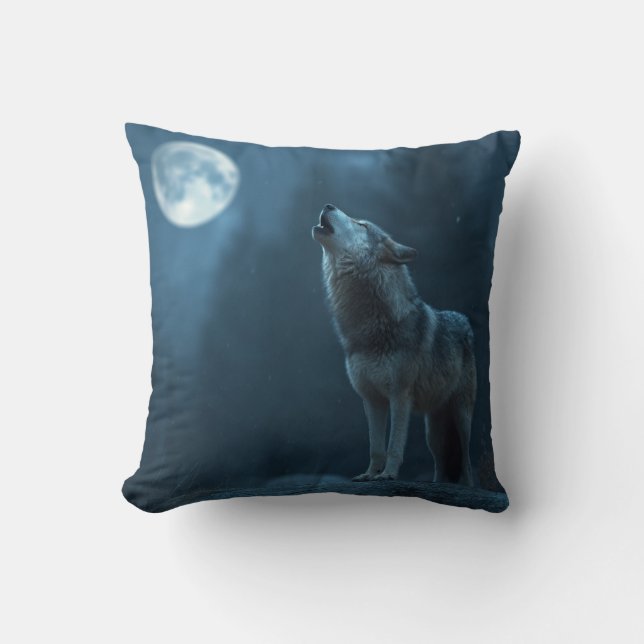 A Howling Wolf Kissen (Vorderseite)