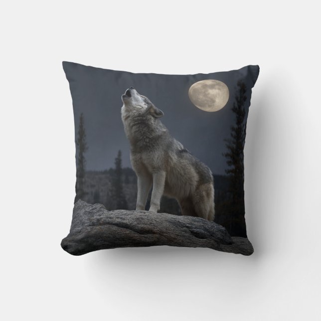 A Howling Wolf Kissen (Vorderseite)