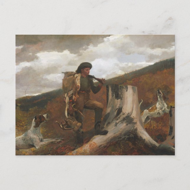 A Huntsmen and Hunde Canvas Print Postkarte (Vorderseite)
