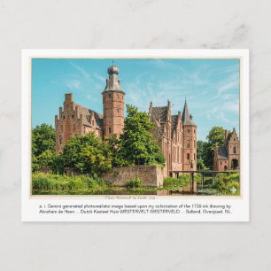 a. i. Gemini generierte Kasteel WESTERVELT. Postkarte