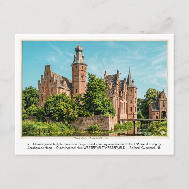 a. i. Gemini generierte Kasteel WESTERVELT. Postkarte (Vorderseite)
